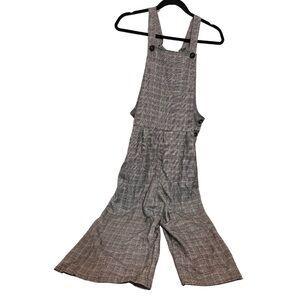 Black and Grey Plaid/Houndstooth Overall Romper, Size Small
